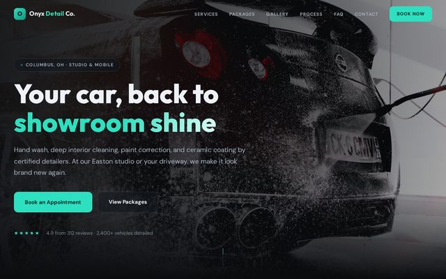 Onyx Detail Co. website preview
