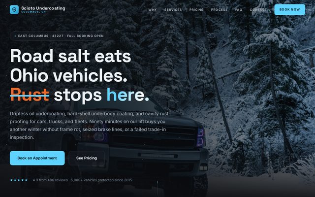 Scioto Undercoating Co. website preview