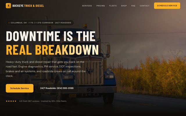 Buckeye Truck and Diesel website preview